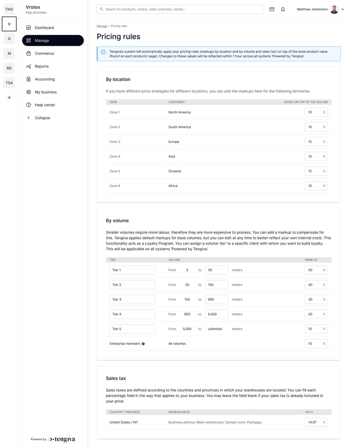 Pricing rules