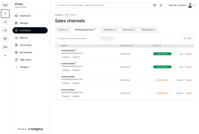 Sales channels - Pending